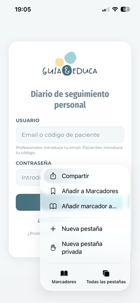 Icono de Safari en la pantalla de inicio del iPhone