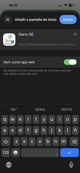 Icono de Safari en la pantalla de inicio del iPhone